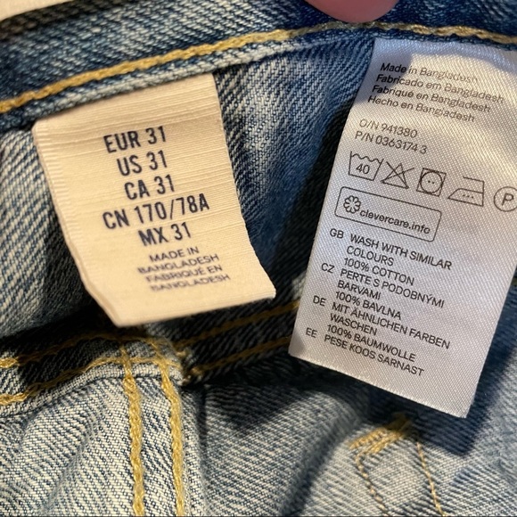 LOGG H&M Light Wash Straight Leg Jeans 31 - Picture 8 of 10